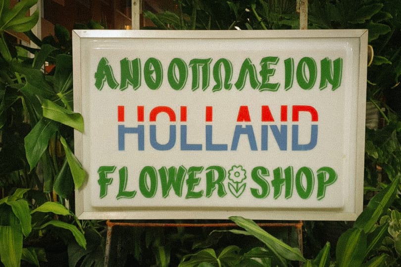 old sign holland flower shop