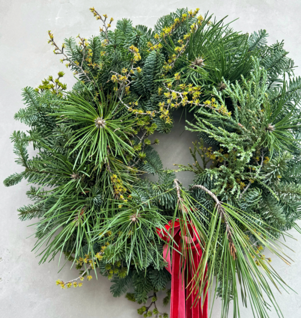 Red Bow Wreath