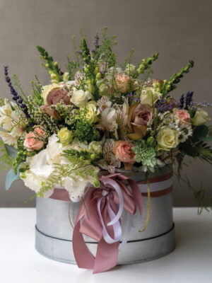 Blushing Meadow: Roses & Seasonal Flowers