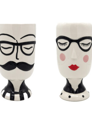 Mr & Mrs - Ceramic Face Pots